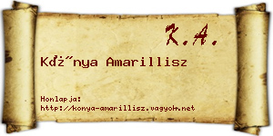 Kónya Amarillisz névjegykártya